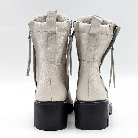 Golo Women Peace War Tapioca Leather Lace-up Zip Combat boots size 7.5 - Picture 4 of 11
